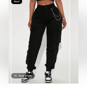 Fashion nova black cargo pants